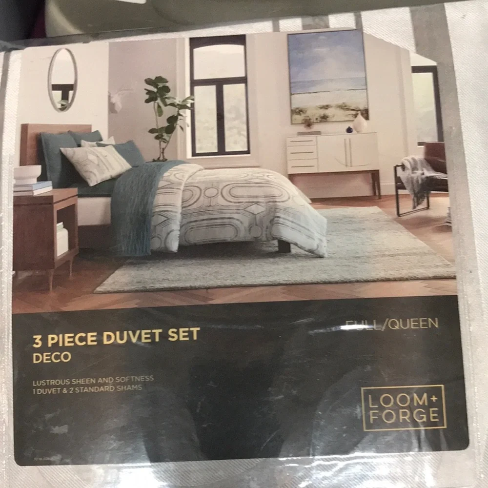 COPY - Loom + Forge White 3 Piece Duvet Cover Set Full/ Queen